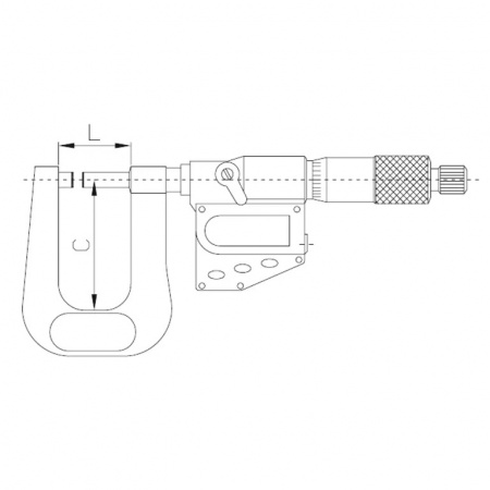 ASIMETO Микрометр для измерения листового металла цифровой IP65 0,001 мм, 25-50 мм, H=100мм, тип B