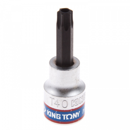 KING TONY Насадка (бита) торцевая 3/8", TORX, T40, L = 50 мм, с отверстием
