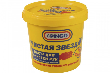 PINGO Паста для очистки рук "Чистая звезда", обладает антисептическим действием, 1000 мл контейнер