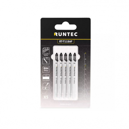 RUNTEC Пилки для лобзика по металлу T 118 AF, BIM, 5 шт