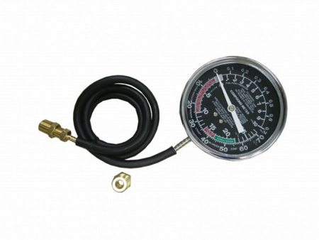 МАСТАК Вакуумметр, от -1 до 1 бар, комплект адаптеров, кейс, 5 предметов