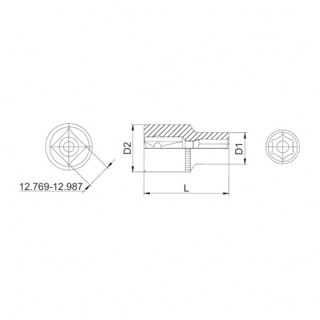 Thorvik Головка торцевая 1/2"DR, 23 мм