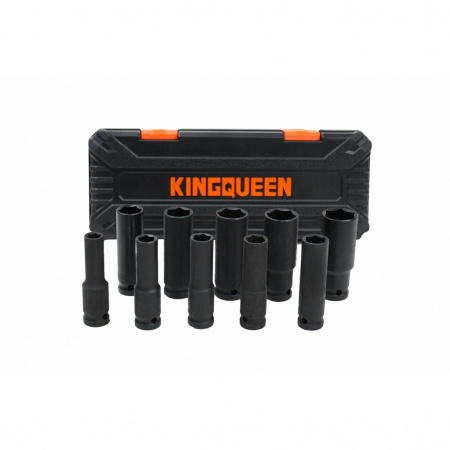 KINGQUEEN Набор ударных удлиненных головок 1/2", 10-24 мм, 10 предметов
