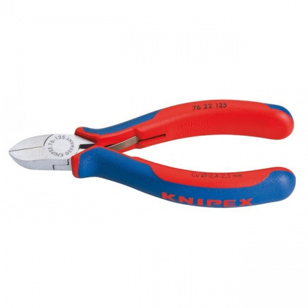 Knipex Бокорезы электромеханика, пружина, без фаски, 125 мм, фосфатированные, 2-комп ручки