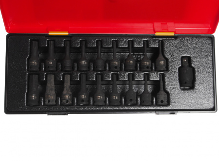 JTC Набор головок торцевых TORX HEX 3/8" ударных 19 предметов в кейсе 