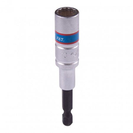 KING TONY Головка для шуруповерта двенадцатигранная 1/4", 10 мм, L = 80 мм 