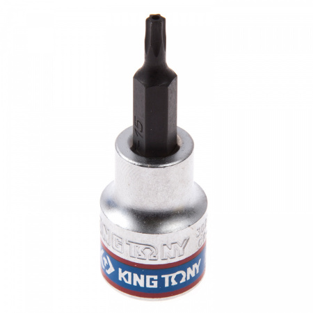 KING TONY Насадка (бита) торцевая 3/8", TORX, T15, L = 50 мм, с отверстием