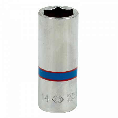 KING TONY Головка торцевая глубокая шестигранная 1/4", 14 мм