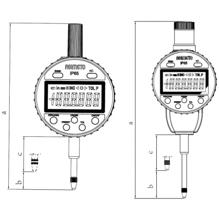 ASIMETO Измерительная головка цифровая IP65 0,001 мм, 0-12,7 мм / 0-0.5"