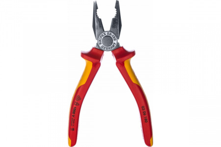 Knipex Плоскогубцы комбинированные VDE, 180 мм, хром, 2-комп диэлектрические ручки
