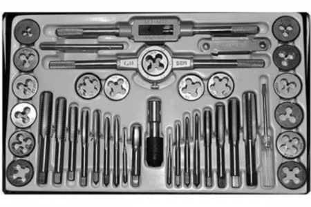 TORIN Набор метчиков и плашек дюймовый 4-40 - 1/2" 40 пр.