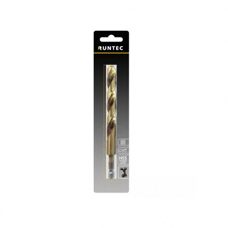 RUNTEC Сверло по металлу HSS-TiN 9 x 125 мм 1/4" HEX - E (6.35 мм)