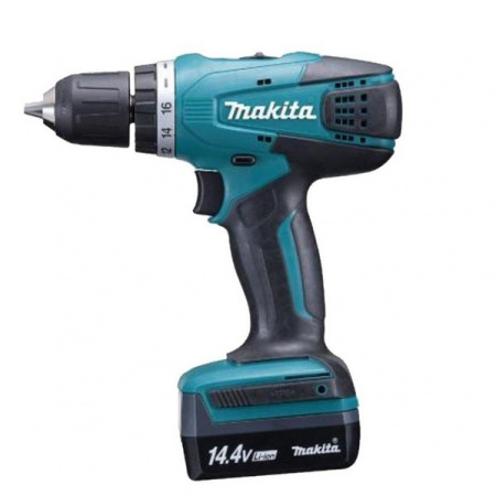 Makita Аккумуляторный шуруповерт 10 мм, 14.4В, 30 Нм, 0-1400 об/мин, 2х1.5 Ач, Li-ion