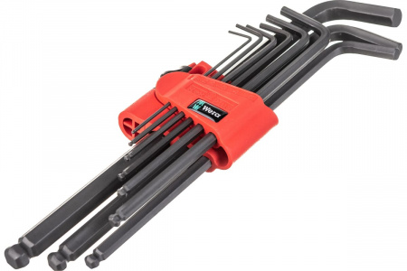 WERA 950/9 PKL BM Hex-Plus BlackLaser 6 Набор Г-образных ключей, с шаром, 9 пр.