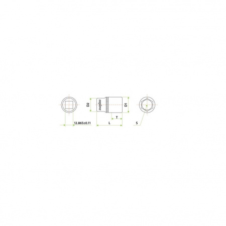 OMBRA Головка торцевая 1/2"DR, 19 мм, длина 38 мм