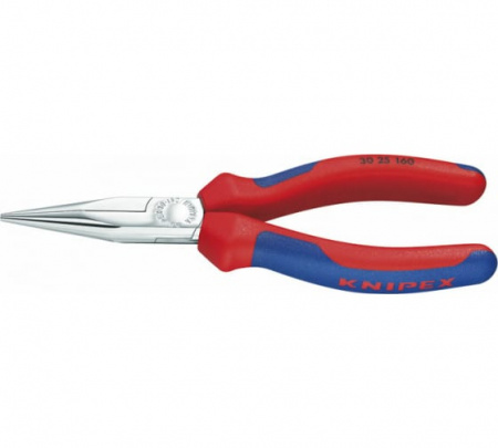 Knipex Длинногубцы, плоскокруглые рифлённые губки 50 мм, длина 160 мм, хром, 2-комп ручки