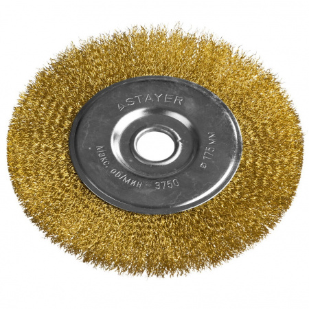 STAYER Professional Щетка дисковая для УШМ, 175 мм, витая стальная латунированная проволока 0.3 мм