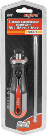 OMBRA Отвертка стержневая двусторонняя ROUND GRIP, РН2,SL6x150 мм