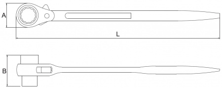 Licota Ключ трещотка проходная 12 гр. 32x36 мм