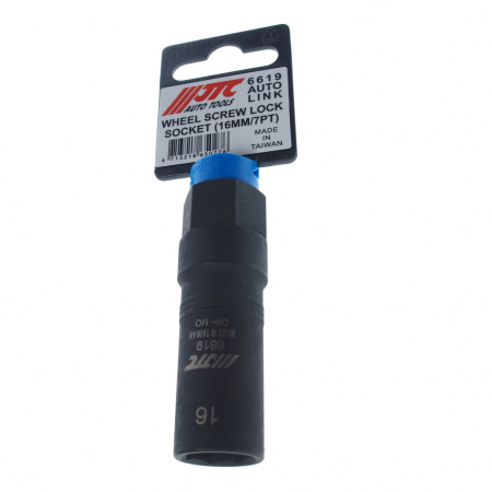 JTC Головка для секретной гайки колеса 1/2” DR 16 мм x 7PT (70L) TOYOTA, HYUNDAI, HONDA и т.д.