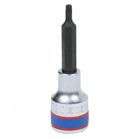 KING TONY Насадка (бита) торцевая 1/2", TORX, T20, L = 80 мм, с отверстием