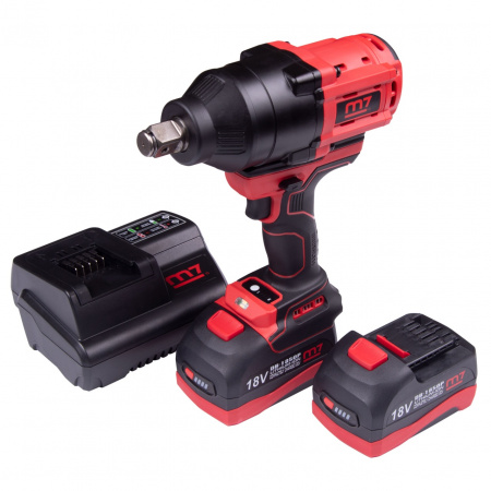 MIGHTY SEVEN Гайковерт ударный аккумуляторный бесщеточный 3/4", 1900 Нм, 18 В, 4 предмета, кейс