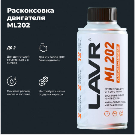 LAVR Раскоксовка двигателя ML202 для двигателей до 2 литров, 190 мл