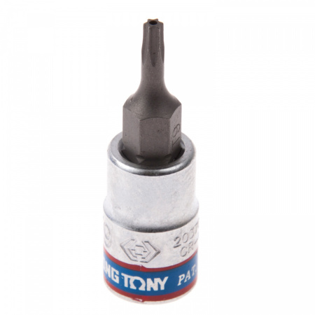 KING TONY Насадка (бита) торцевая 1/4", TORX, T9, L = 37 мм, с отверстием