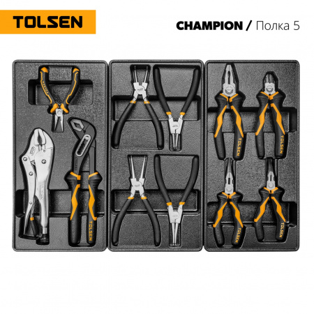 TOLSEN Набор инструментов "CHAMPION" в черной тележке, 239 предметов 
