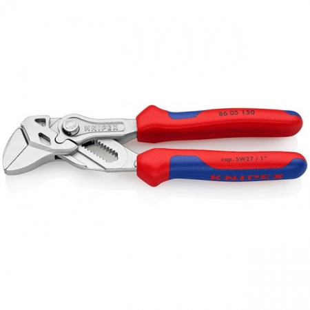 Knipex Клещи переставные-гаечный ключ, зев 27 мм, длина 150 мм, хром, 2-комп ручки																		