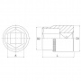 JONNESWAY Головка торцевая 1/2"DR, 25 мм