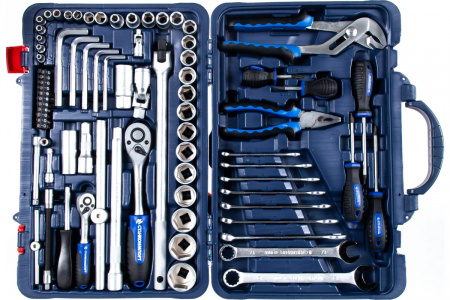 СТАНКОИМПОРТ Набор инструмента 1/2", 1/4", головки, трещотка, ключи, отвертки, воротки, 89 предметов