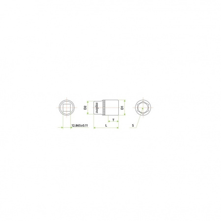 OMBRA Головка торцевая 1/2"DR, 17 мм