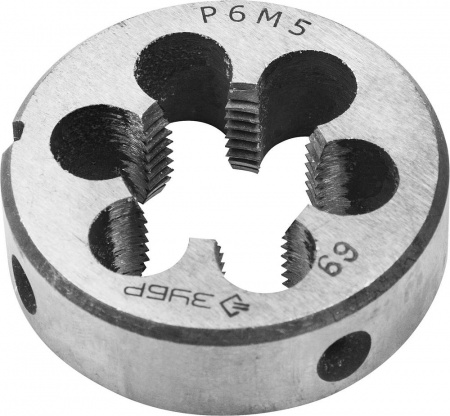 ЗУБР М18x2.5мм, плашка, сталь Р6М5, круглая машинно-ручная 4-28023-18-2.5