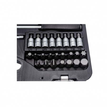 FORCE Набор инструмента 1/4"& 1/2" 12-гранный. головки, ключи комб., трещотки, биты, 82 пр. в кейсе