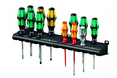 WERA Kraftform XXL набор отвёрток + 2 подставки, 12 пр., индикатор напряжения