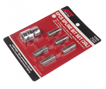 JTC Набор вставок 1/2"DR SPLINE M5-12 с держателем 6пр