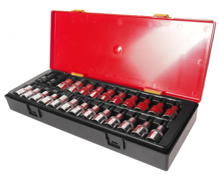 JTC Набор бит-головок 1/2" HEX H4-H14, TORX T20-T60,SPLINE M5-M12 25 предметов