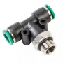 GARWIN Фитинг цанговый Т-тройник М1/4" 8 мм, с уплотнением, пластм. корпус