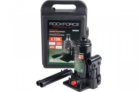 ROCKFORCE Домкрат гидравлический бутылочный с клапаном 4т (выс.подъема 180-350мм) в кейсе