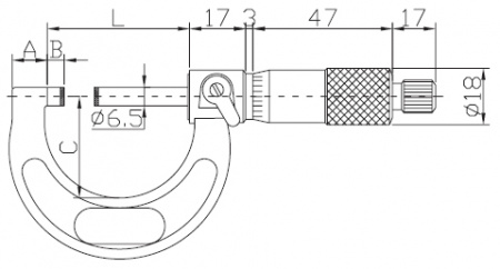 ASIMETO Микрометр со скобой 0,01 мм, 25-50 мм